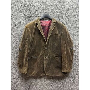 Vintage Y2K Affliction Velvet Cotton Blazer Jacket Brown Men's Size XL / 48-50